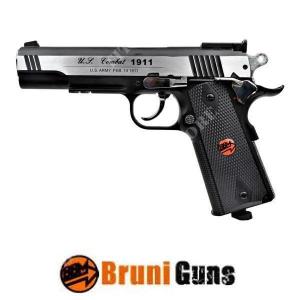 CO2 PISTOLET CAL 4,5 US COMBAT 1911 FULL METAL SILVER BRUNI (BR-601MS)