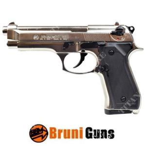 BRUNI BLANK GUN 92 CAL 9 NIKEL SANDGESTRAHLT (BR-1305NS)
