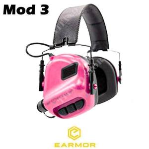 M31 MOD3 CUFFIE TACTICAL EAR-MUFF PINK EARMOR (EA-M31PK)