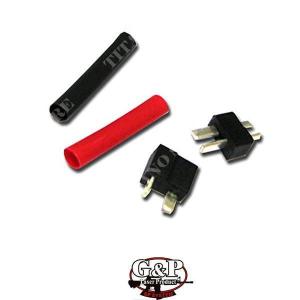 SMALL SILVER T-SHAPE CONNECTOR SHEATH BK / RED G&P (GP395S-BK / RED)