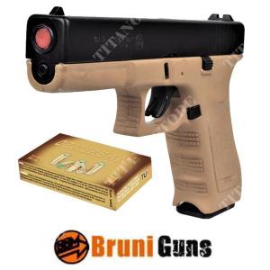 SALVE GAP 8MM BLACK / TAN GUN + BRUNI CARTRIDGE BOX (BR-1400BT + CARTRIDGES)