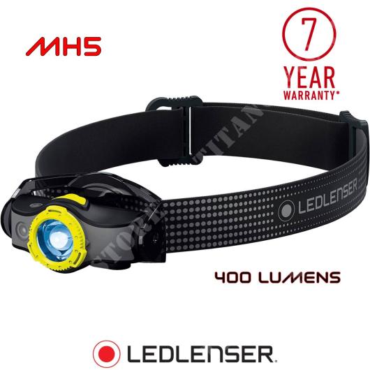 FRONT TORCH MH5 NEW BLACK / YELLOW 400LM LED LENSER (502144)