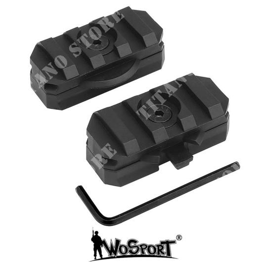 2 ROTATING SLIDES FOR HELMETS WITH 19MM GUIDE BLACK WO SPORT (WO-HL51)