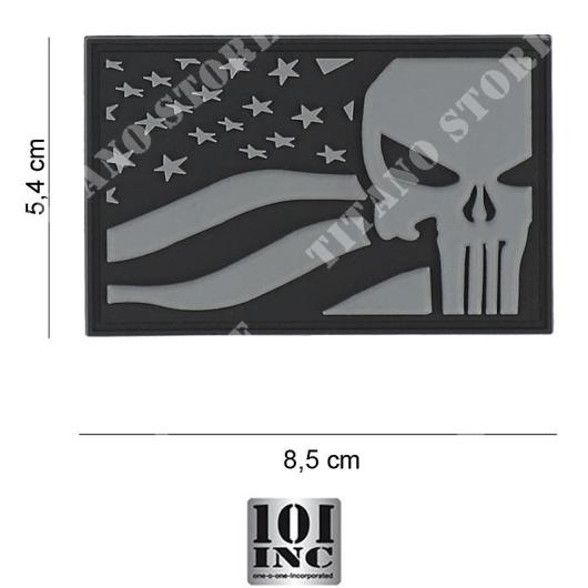 PATCH 3D PVC PUNISHER USA FLAG GREY 101 INC (440130-7423)