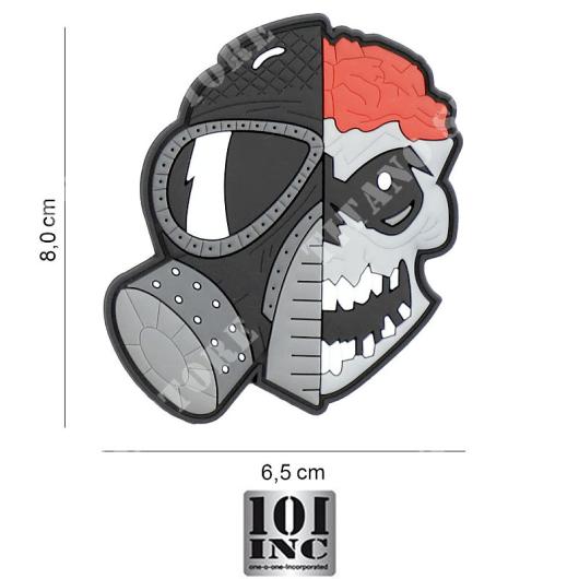PATCH 3D PVC SKULL WITH BRAIS AND GAS MASK 8136 101 INC (440130-7450)
