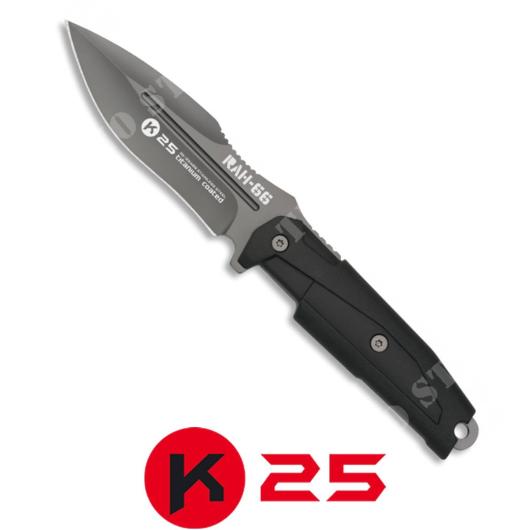 RAH-66 FIXED BLADE KNIFE BLACK RUBBER HANDLE K25 (K25-32499)
