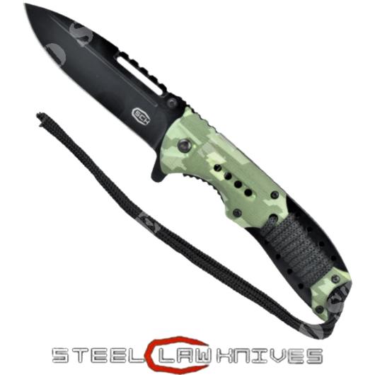 GREEN FOLDABLE KNIFE WITH SCK PARACORD (CW-K21B)