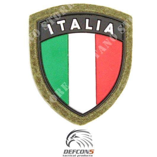 ITALY SHIELD PATCH GREEN PVC DEFCON 5 (D5-ITC OD)