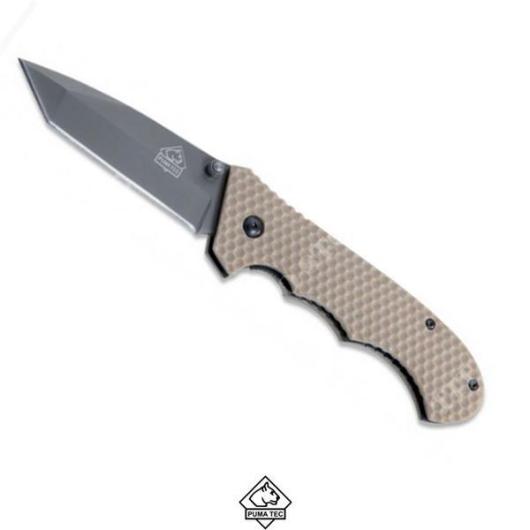 TAN PUMA TEC FOLDING TACTICAL KNIFE (323812)