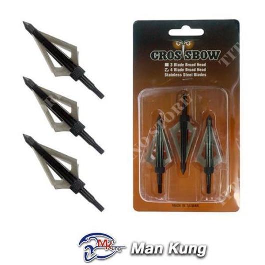 MANKUNG SET OF 3 FLAP HUNTING POINTS WITH 4 BLADES (CF142F)