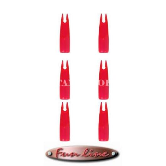 SET 6 NOCKS FOR ARROW IN RED CARBON FUN LINE (53D085-6)
