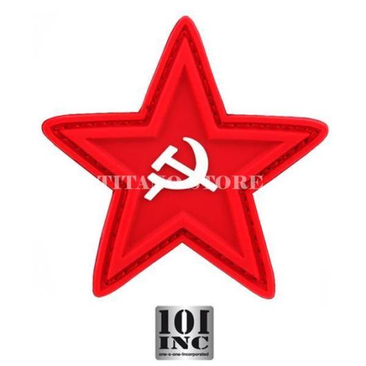 PATCH 3D PVC RED STAR WITH HAMMER AND SICKLE 101 INC (444100-4077)