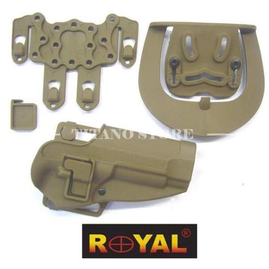 DIE-CAST TECHNOPOLYMER HOLSTER FOR BERETTA 92FS WITH TAN ROYAL QUICK RELEASE (HM9-T)