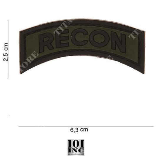 PATCH 3D PVC RECON GREEN/BLACK 101 INC (444120-3525) 