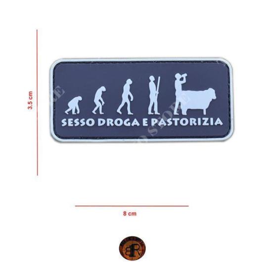 PATCH PVC SESSO DROGA E PASTORIZIA NERA BR1 (PPVC204)