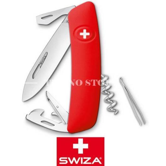 KNIFE D3 RED MULTI USE 6 FUNZ. SWIZA (KNI.0030.1000)