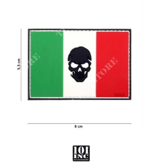 PATCH PVC ITALIAN FLAG AND SKULL 101 INC (444130-5023)