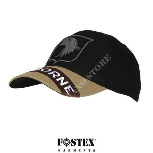 BASEBALL CAP AIRBONE BLACK AND TAN FOSTEX (215162-271-BK / T)