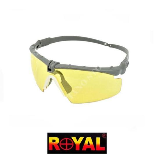 SHOOTING STYLE PROTECTIVE GLASSES WITH YELLOW LENSES (WO-MA69Y)