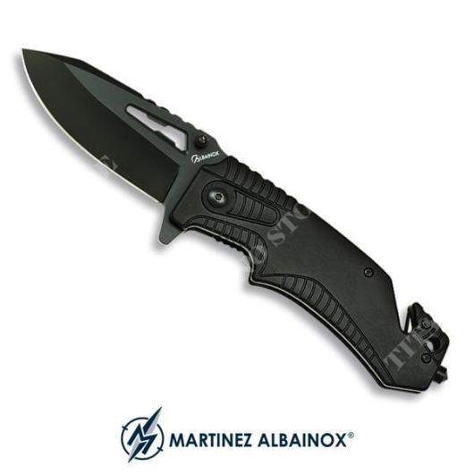 RESCUE KNIFE BLACK STAINLESS STEEL BLADE ALUMINUM HANDLE MARTINEZ ALBAINOX (18107-A)