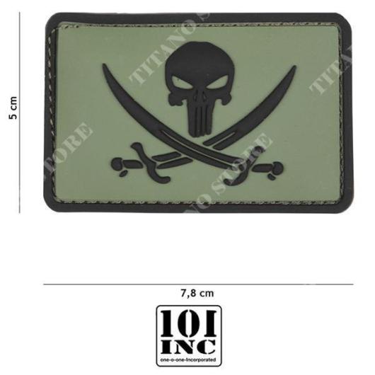 PATCH 3D PVC PUNISHER GREEN PIRATE 101 INC (444130-5317)