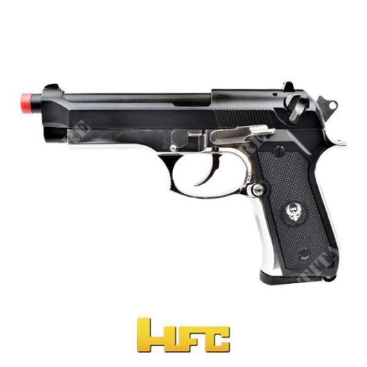 PISTOLA A GAS M9 MILITARY TYPE BLACK/SILVER HFC (HG-194BS)