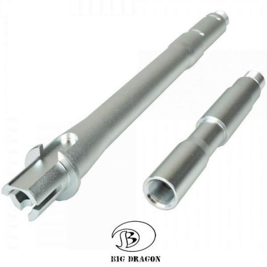 OUTER BARREL WITH EXTENSION FOR M4 SILVER BIG DRAGON (BD-0575B)