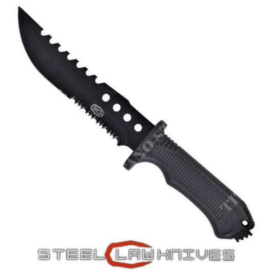 BLACK FIXED BLADE KNIFE WITH SAW - SCK (CW-827-4)