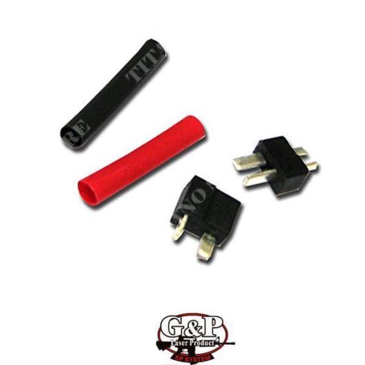 SMALL SILVER T-SHAPE CONNECTOR SHEATH BK / RED G&amp;P (GP395S-BK / RED)