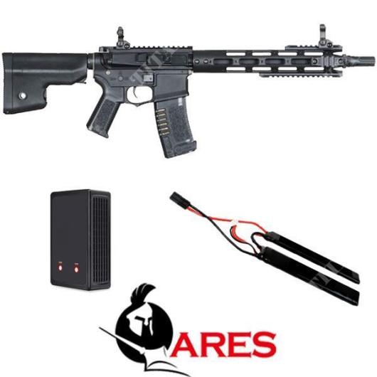 M4 RIS CQB BLACK + 7.4V LIPO BATTERY + ARES BATTERY CHARGER (AM9BKIT)